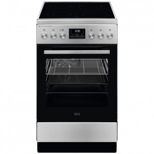 AEG CCB56490BM STEAMBAKE ΗΛΕΚΤΡΙΚΗ ΚΟΥΖΙΝΑ ΜΕ ΚΕΡΑΜΙΚΕΣ ΕΣΤΙΕΣ 58LT 50CM INOX